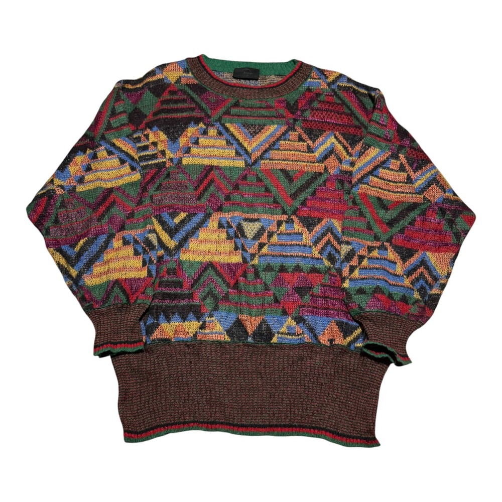 Vintage 80s 90s Bogner Western Wear Multicolor Patterned Sweater Men's XL‎